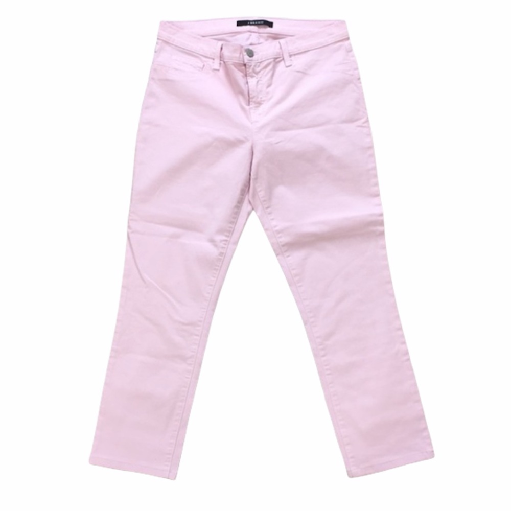 J Brand Pink Chalk Cropped Rail Ankle Jeans